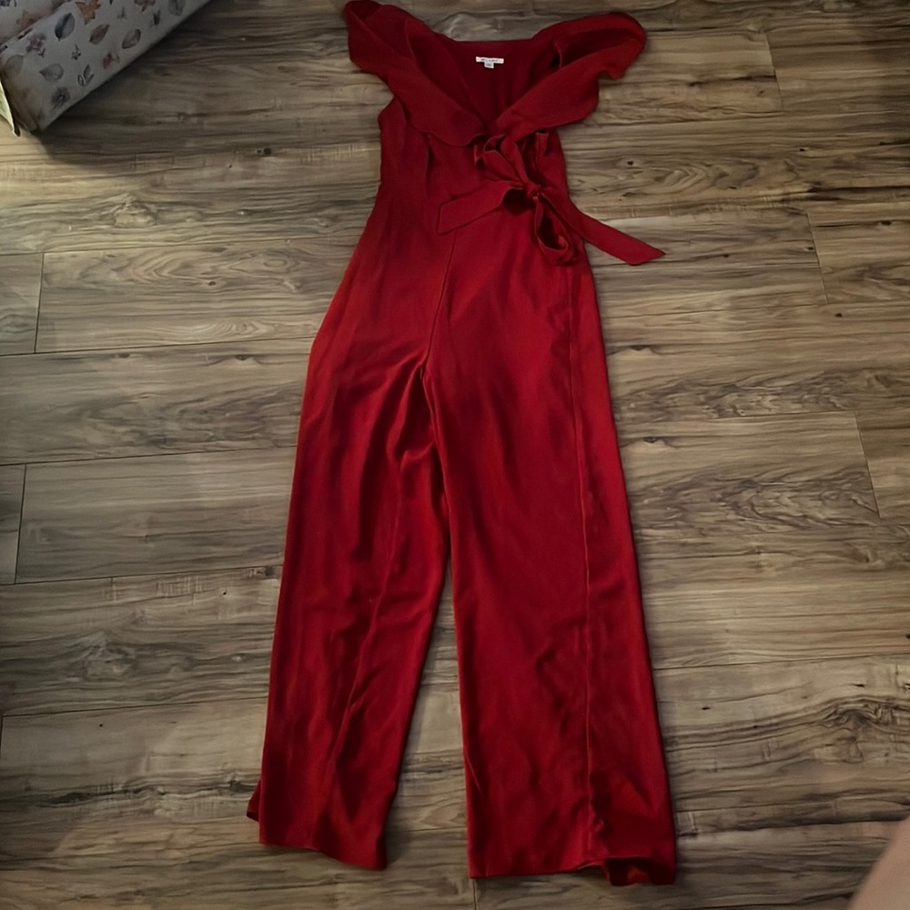 fancy red jumpsuit